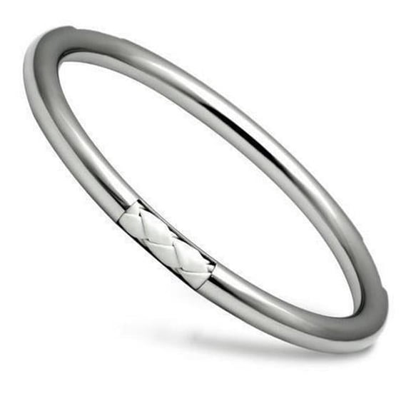 Alamode TK407-8 8 in. High Polished No Plating Stainless Steel Bangle with No Stone