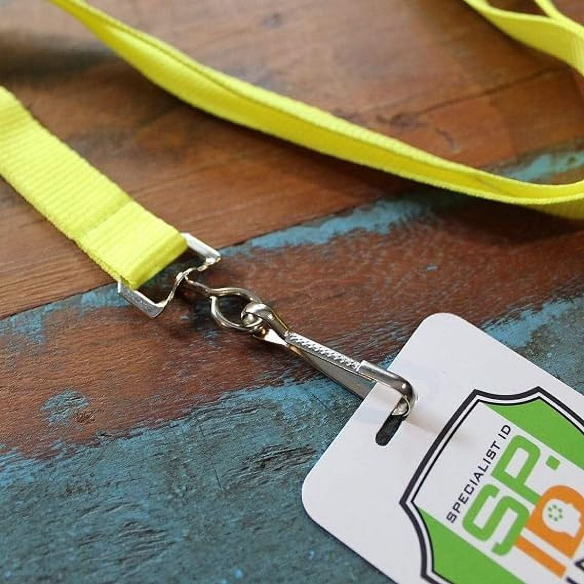 25 Pack - Bright Wide Lanyards for Name Badges with Safety Breakaway Neck Clasp & ID Badge Holder J Clip - Hi Visibility Neon for Name Tag, Keys, Cruise, Student ID by Specialist ID (Assorted)