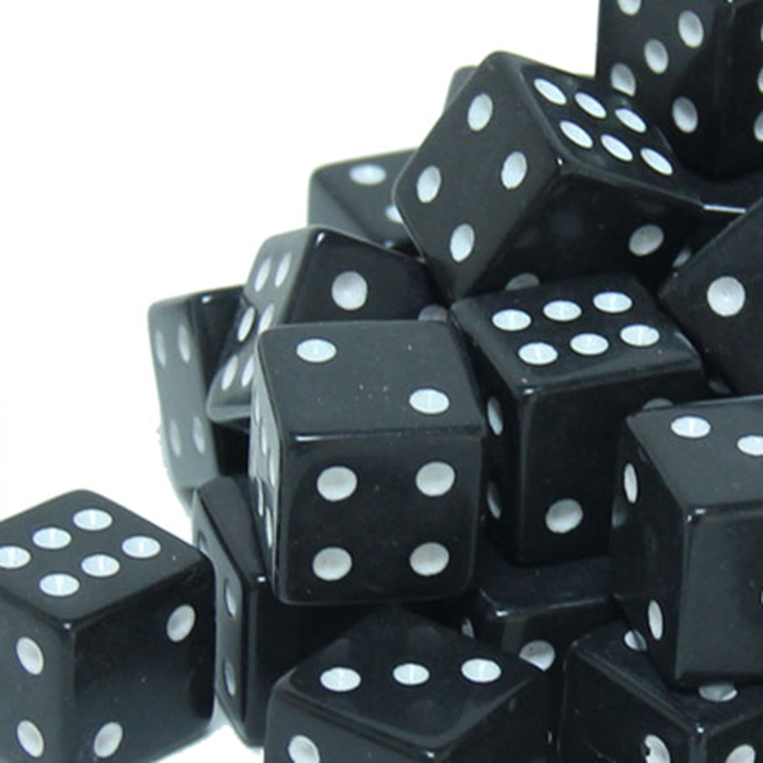 WE Games Black Square Cornered Plastic Dice - Set of 100