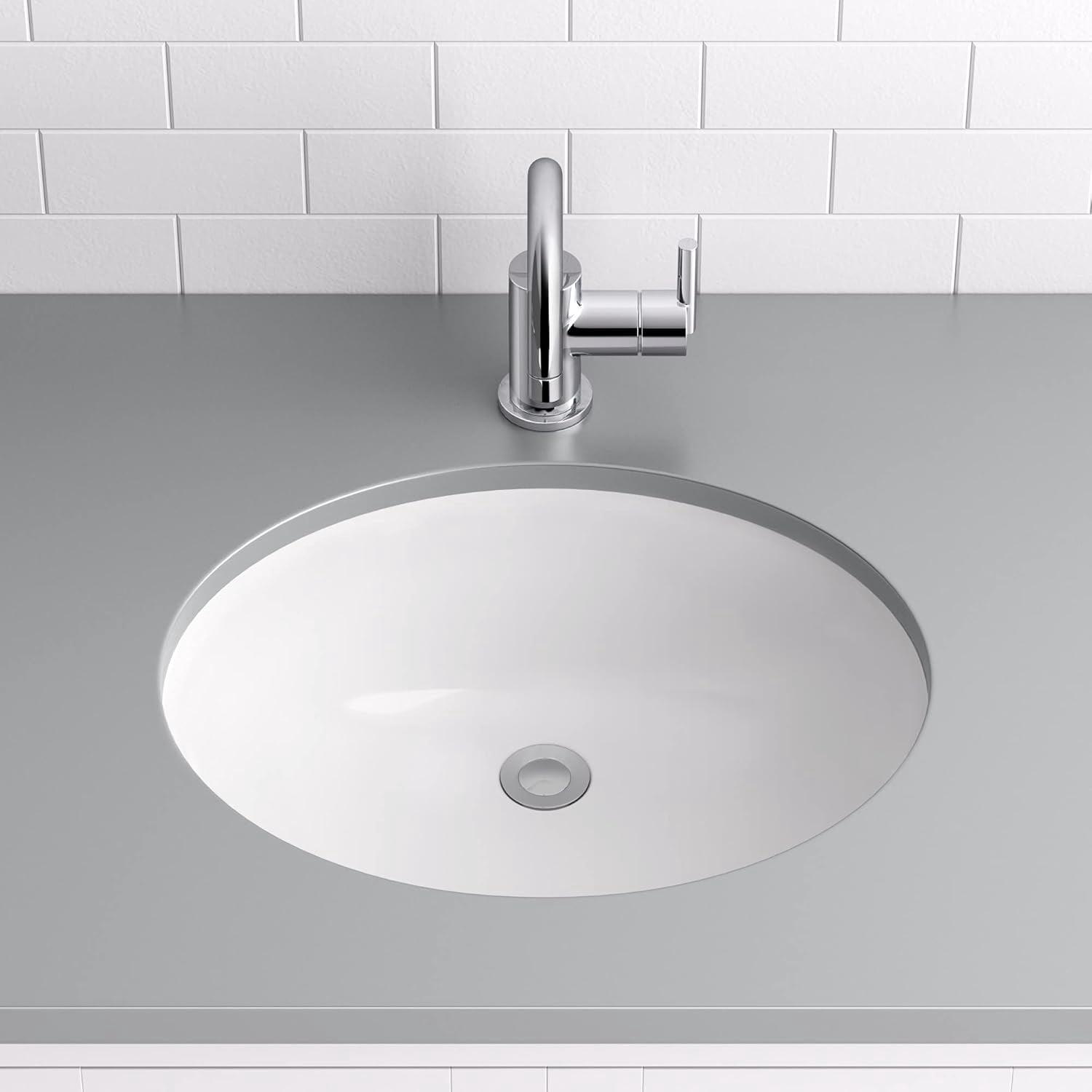 Miseno MNO1714OUBWH 20" Oval Undermount Bathroom Sink - White