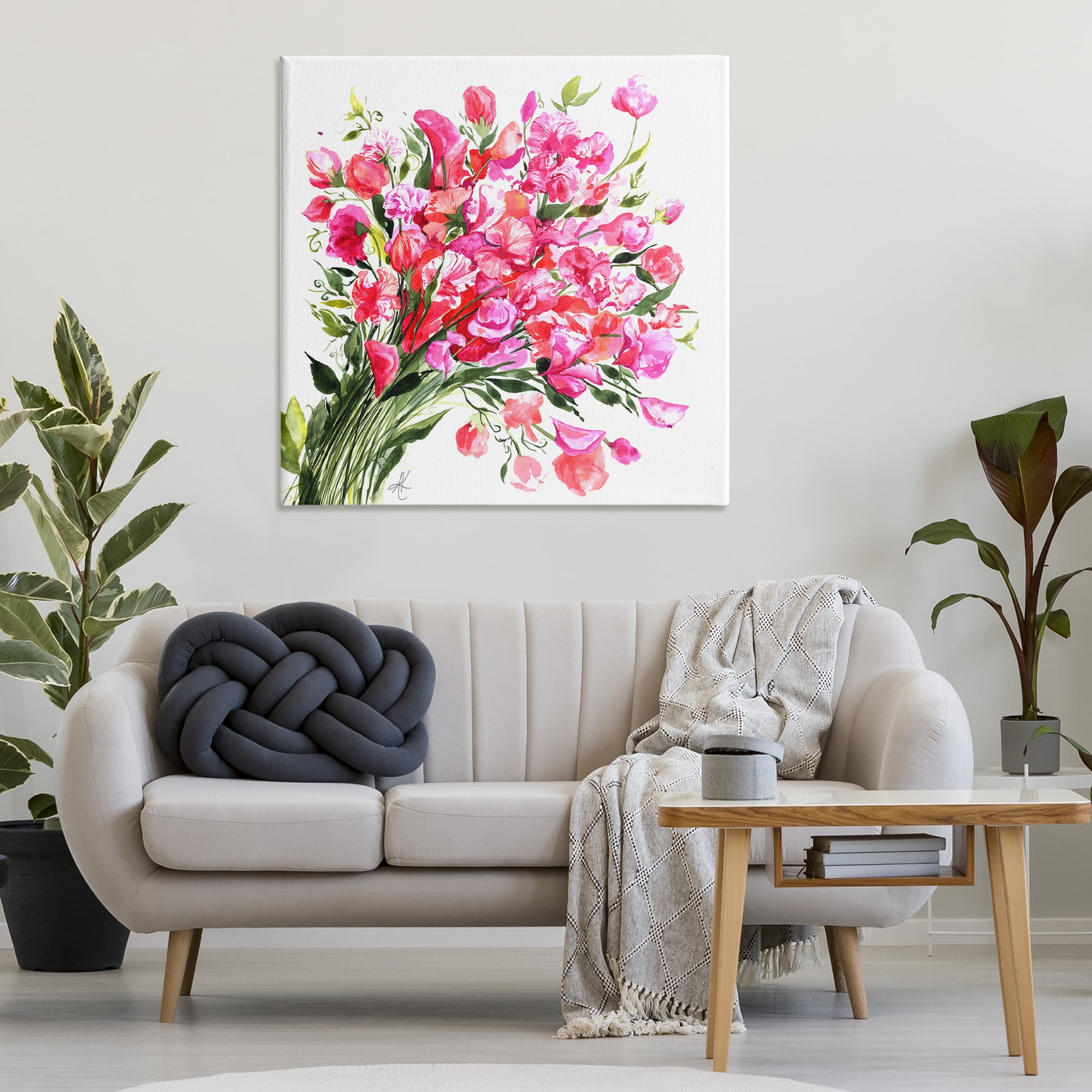 Stupell Industries Sweet Pea Bouquet Botanical & Floral Painting Gallery Wrapped Canvas Art Print Wall Art, 36 x 36