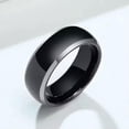 thumbnail image 2 of 8MM Wedding High Polished Bands Black Gold Tungsten Carbide Wedding Ring Sz 7-13, 2 of 9