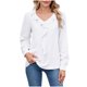 thumbnail image 3 of Conjuntos de trabajo para mujer,Blusa plisada con cuello en V para mujer, camisa informal holgada de manga larga, detalle de volantes, ideal para uso diario y en casa, sopatenor, 3 of 9