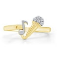 thumbnail image 2 of AFFY Round White Natural Diamond Accent Mic & Music Note Two Tone Ring 14k Yellow Gold Over Sterling Silver, Ring Size-10, 2 of 6