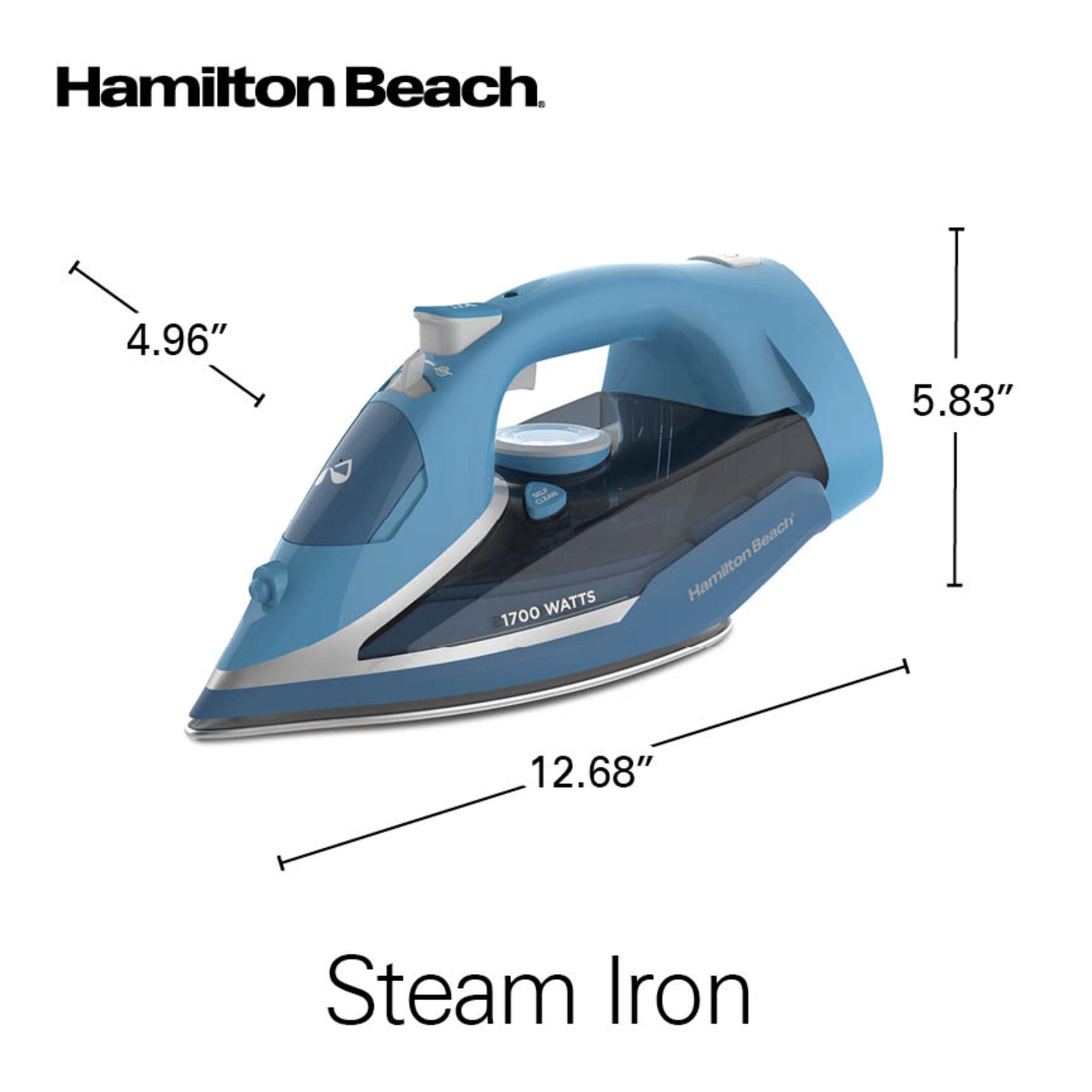 Hamilton Beach Clothing Iron, Steam Iron for Clothes with Stainless Steel Soleplate & Retractable Cord