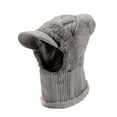 thumbnail image 3 of Linnome Plush Hat and Scarf Integrated Knit Cap Warm Winter Accessory for Cold Weather Daily Use and Outdoor Adventures, 3 of 7