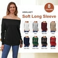thumbnail image 3 of Asklazy Women's Long Sleeve Crew Neck Knitted Christmas Pullover Sweater,F Black White,（S-2XL), 3 of 8