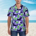 thumbnail image 2 of Pofeuu Cute Halloween Print Hawaiian Shirt for Men Sleeves Casual Button Down Summer Beach Dress Shirts T-Shirts,Large, 2 of 7