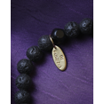 thumbnail image 3 of Bolzano Elastic Bracelet in Black Volcanic Rock with Gold-Plated Buddha Charm and Agate, 3 of 4
