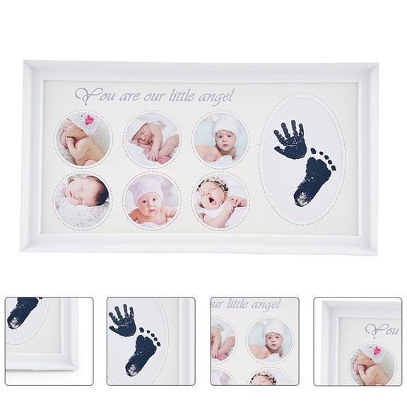 TABLZONE White Synthetic Material Footprint Frame 39x21cm Decorative Item 1 Piece