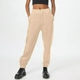 thumbnail image 3 of TrendOFT Women's Joggers with Pockets High Waisted Sweatpants Tapered Leg Drawstring Lightweight Athletic Pants Beige L, 3 of 6
