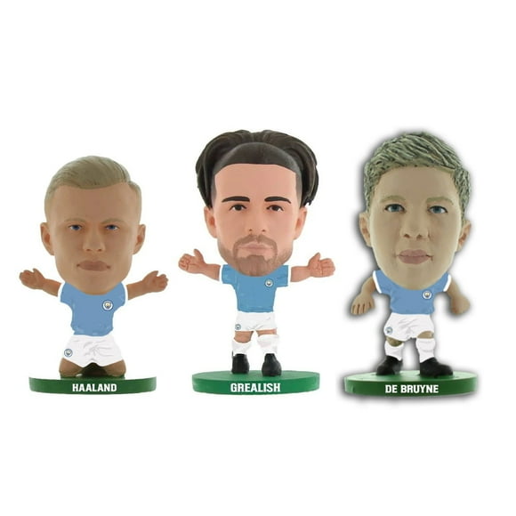Manchester City - Haaland, Grealish & De Bruyne SoccerStarz Pack Combo (Lot de 3)