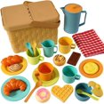 thumbnail image 1 of Set de fiesta de té HERSITY para niños pequeños con tetera, taza de té y cesta de pícnic, 1 of 6