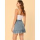 thumbnail image 5 of Falda de Mezclilla Allegra K Con Botones Delanteros y Dobladillo Alto y Bajo Con Volantes Mujer Gris azulado M, 5 of 6
