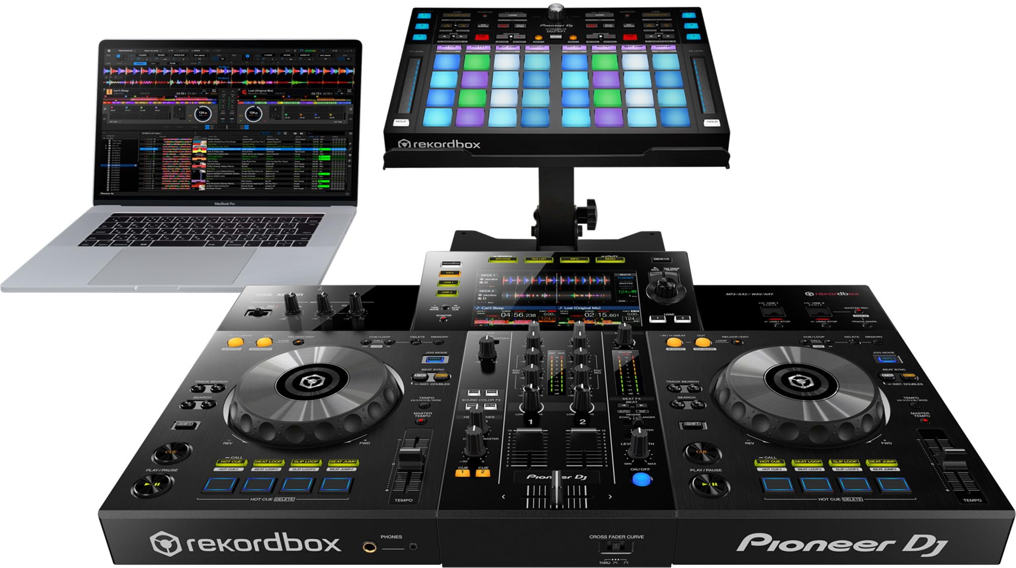 Pioneer XDJ-RR 2-Channel All-in-One DJ System - Black Bundle with Case, Headphones, and Austin Bazaar Polishing Cloth