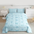 thumbnail image 2 of Homewish Blue Cartoon Bow-tie Queen Comforter Set for Teens, Kawaii Stars Print Bedding Sets, Dreamy Princess Style Reversible Bedding Comforter Set, Breathable Home Decor, 3 Pieces, 2 of 8