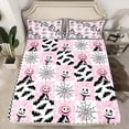 thumbnail image 2 of Manfei Cute Cartoon Pumpkin Bed Sheets, Kawaii Buffalo King Sheets, Kawaii Spider Web Sheet Set, Ultra Soft Home Decor, 4 Pieces, 2 of 7