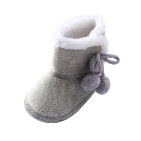 

Valentine s Day Deals!2022 Juebong Baby Winter Warm Snow Boots Soft Sole Prewalker Non-Skid Boots For Infant Toddler Boys Girls Gray 6-12 Months