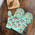 thumbnail image 5 of Pioneer Flower Floral Print Pattern Oven Mitt 2-Pack Set, Heat Resistant Kitchen Gloves, 7.7" X 12", 5 of 6