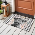 thumbnail image 4 of Entryway Rug 2'x3', Black Cow Floral Small Rug for Kitchen Bathroom Door Mat Indoor Entrance, Black Buffalo Plaid Farmhouse Animals Non-Slip Area Rugs Floor Mats Carpet Front Door Rugs, 4 of 8