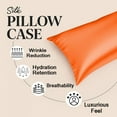 thumbnail image 4 of Amay Satin Silk Pillow Case Travel Size 14x20 Orange Solid Portable Pillow Cover in Smooth Cooling Satin Anti-Frizz & Skin Safe – Lightweight Luxury Pillowcase for Travel Comfort, 4 of 6