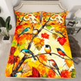 thumbnail image 2 of Castle Fairy Animal Bird Queen Sheet Sets for Teens,Maple Leaves Bed Set, 2 of 7