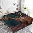 thumbnail image 4 of Gresahom Deer Fleece Blanket Gift for Adults and Kids Family Animal Deer Blanket Super Soft Plush Flannel Throw Blanket for Couch Bed Sofa(50"x60"), 4 of 7