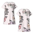 thumbnail image 3 of Bixox Beautiful Butterfly Pattern Women's Nightgown, Soft & Breathable Sleepwear, Round Neck Knee-Length Pajama Dress,Loungewear for Home & Sleep, 3 of 7