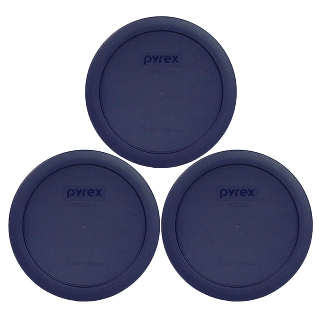 Tapa de almacenamiento de alimentos Pyrex 7201-PC, 950 ml, azul oscuro, paquete de 3