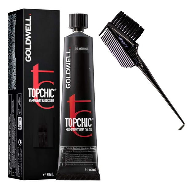 líquido Listo refugiados 5NN : GOLDWELL TOPCHIC Professional Hair Color (2.1 oz tube) Topchick Top  Chic Chick Haircolor Dye - Pack of 1 w/ Sleek 3-in-1 Comb-Brush -  Walmart.com