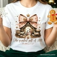 thumbnail image 2 of Holy Night Nativity Scene Jesus T-Shirt, The Greatest Gift of All Matthew 1:21 Christian Christmas Tee, 2 of 6