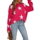 thumbnail image 3 of TRKIYQC suéter de manga larga informal para mujer, patrón de pentagrama a la moda, cuello redondo, prendas de punto sueltas TRKIYQC  moda, 3 of 9