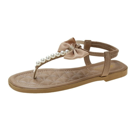 

Womens Sandals Summer Womens Casual Shoes Rhinestone Flat Flip Flops Leisure Sandals