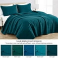 thumbnail image 5 of Chezmoi Collection Kingston King Size Bedspread Set, 3-Piece Teal Oversized Quilted Microfiber Lightweight Bedspread Coverlet (118"x106"), 5 of 9