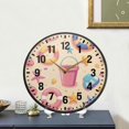 thumbnail image 4 of Yayeee Wall Clock Battery Operated 9.5" Silent Non-Ticking for Living Room, Blue Beach Toys Pattern, 4 of 8