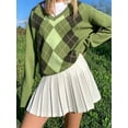 thumbnail image 4 of Coduop Women Pleated Skater Skirt Basic High Waisted Ruffles Flared Mini Skirts, 4 of 6