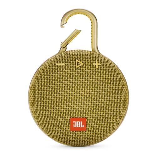 JBL Clip 3, amarillo mostaza - Altavoz Bluetooth resistente al agua, duradero y portátil - Hasta 10 horas de reproducción - Incluye altavoz con cancelación de ruido y transmisión inalámbrica