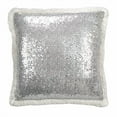 thumbnail image 2 of SARO LIFESTYLE Sequin + Sherpa Throw Pillow, 18", Silver, 2 of 4