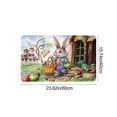 thumbnail image 2 of FastXmas Easter Bunny Welcome-Doormat for Outdoor-Entrance Decor, Colored Eggs Spring Non-Slip Indoor Home Decor Front Door Mats for Bedroom Kitchen Decor(23.6"x15.7"), 2 of 6