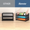 thumbnail image 3 of Samstar 3 Tier Mesh Paper Organizer Letter Tray with Handle, Black, 3 of 7