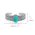 thumbnail image 6 of Bling Jewelry Womens  Turquoise Gemstone Cuff Bracelet Sterling Silver Lattice Design, 6 of 8