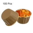 thumbnail image 3 of Uxcell Brown Gold Cupcake Cups, Aluminum Foil Standard Cupcake Liners 100 Pack, 3 of 6
