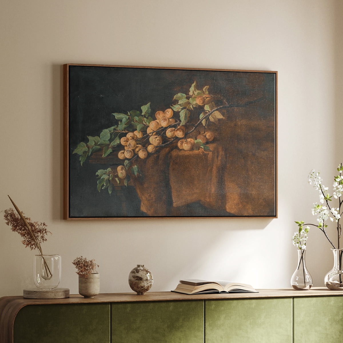 Vintage Botanical Print-LXXIII By Wexford Home Framed in Walnut Wood Gallery Wrapped Canvas 25 in. x 37 in.