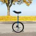 thumbnail image 3 of 18 Inch Wheel Outdoor Unicycle with Steel Frame,Leakproof Tire,Adjustable Height,Curved PU Seat,Mute Bearing,Anti-Slip Designs,for Outdoor Sports Fitness Exercise（Blue）, 3 of 28