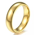 thumbnail image 2 of 4mm/6mm/8mm Tungsten Steel Bands Men's 18K Gold Plating Women's Ring Size 5-13, 2 of 8
