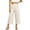 Beige, variant on Khunlpohl Cotton Linen Capris Pants for Womens Wide Legs Casual Loose Pant Fashion Lightweight Capri Trousers with Pockets