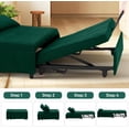 thumbnail image 5 of 4-in-1 Convertible Ottoman Sofa Bed - Multi-Function Sleeper Chair with Adjustable Backrest and Pillow for Small Spaces, Green, 5 of 8