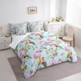 thumbnail image 3 of Homewish Rustic Cartoon Parrot Twin Bedding Sets 7-Piece, Spring Flower Floral Bedding Comforter Set, Plant Botanical Reversible Sheet Sets, Lightweight Room Decor, 3 of 7