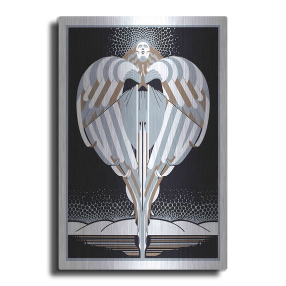 Luxe Metal Art 'Christmas Angel' by David Chestnutt, Metal Wall Art, 16"x24"