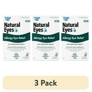 (3 pack) Natural Eyes, Allergy Eye Relief, Fast Dissolving Tablets, for Allergy Symptoms Including Itchiness, Burning, and Excessive Watering. 1 Carton Equals 48 Tablets.